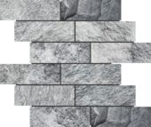 Slate Stone Grey Glazed Ceramic 2"x6" Brick Mosaic | Gemini Tile and Marble