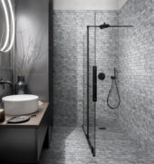 Slate Stone Grey Glazed Ceramic 2"x6" Brick Mosaic | Gemini Tile and Marble