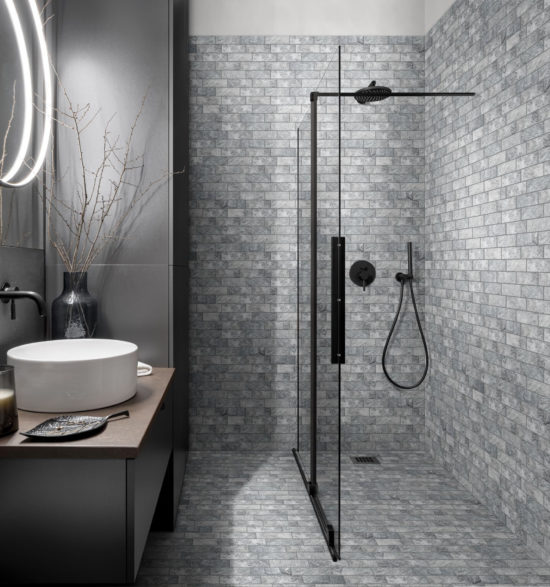 Slate Stone Grey Glazed Ceramic 2"x6" Brick Mosaic | Gemini Tile and Marble