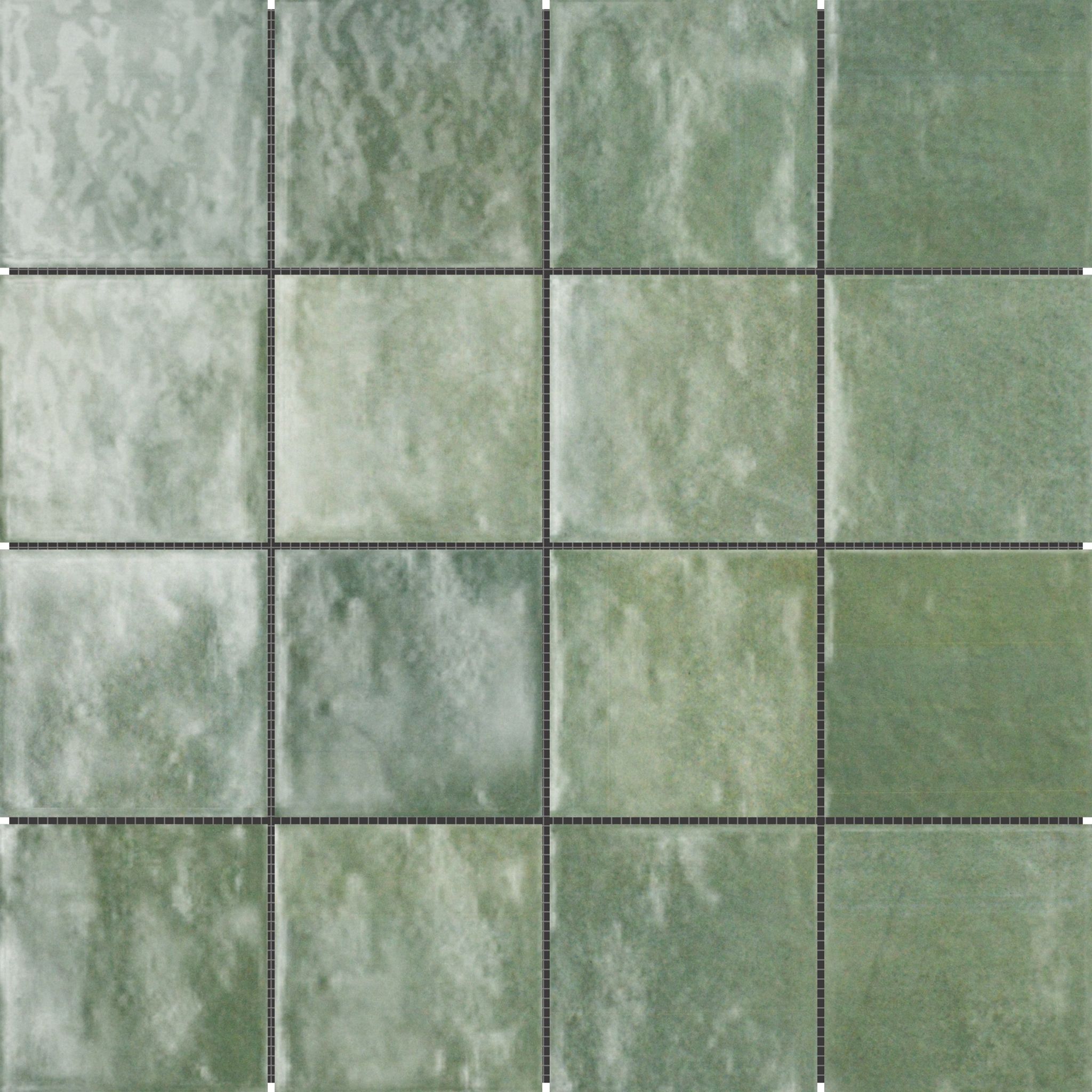 Zellige Glazed Ceramic Soft Green Mix 3"x3"