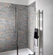2.8"x6" Rust Industrial Linear Relief Pattern Glazed Ceramic Mosaic | Gemini Tile and Marble
