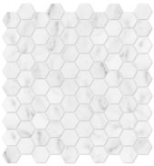 Bianco Venatino 1.25 Honed Hexagon Mosaic | Gemini Tile and Marble