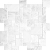 Bianco Venatino Mini Versailles Honed Mosaic | Gemini Tile and Marble