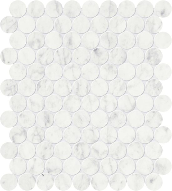 Eterna Bianco 1.25 Honed Penny Round Mosaic | Gemini Tile and Marble