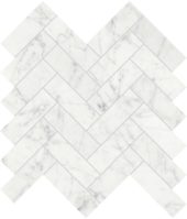 Eterna Bianco 1.25x4 Polished Herringbone Mosaic | Gemini Tile and Marble