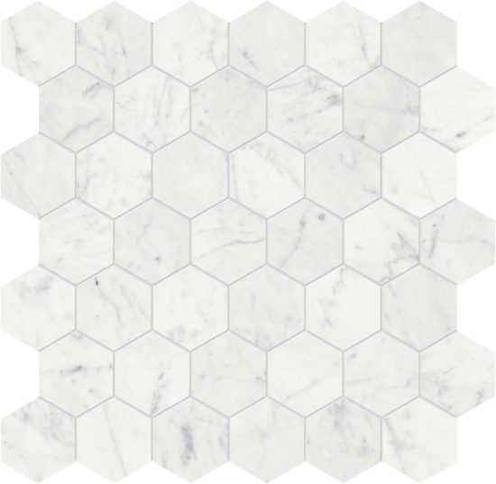 Eterna Bianco 2 Polished Hexagon Mosaic | Gemini Tile and Marble