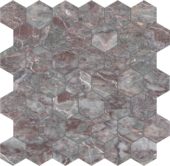 Sereno Burgundy 2 Hexagon Mosaic | Gemini Tile and Marble