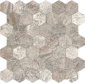 Silver Ash 2 Hexagon Mosaic | Gemini Tile and Marble