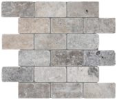 Silver Ash 2x4 Brick Mosaic | Gemini Tile and Marble
