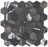 Royal Stoneworks 2" Regal Black Vein Hex | Gemini Tile and Marble