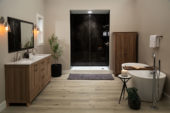 Black Ice Gloss Shower Wall Kit 30x60x94 | Gemini Tile and Marble
