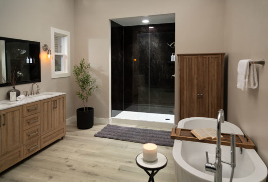 Black Ice Gloss Shower Wall Kit 30x60x94 | Gemini Tile and Marble
