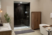 Black Ice Gloss Shower Wall Kit 30x60x94 | Gemini Tile and Marble