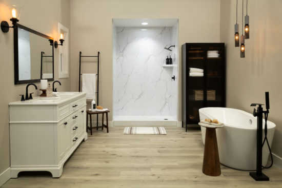 Carrara Marble Gloss Shower Wall Kit 30x60x94 | Gemini Tile and Marble