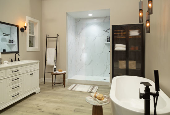 Carrara Marble Gloss Shower Wall Kit 30x60x94 | Gemini Tile and Marble