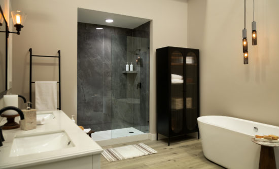 Cracked Slate Gloss Shower Wall Kit 30x60x94 | Gemini Tile and Marble