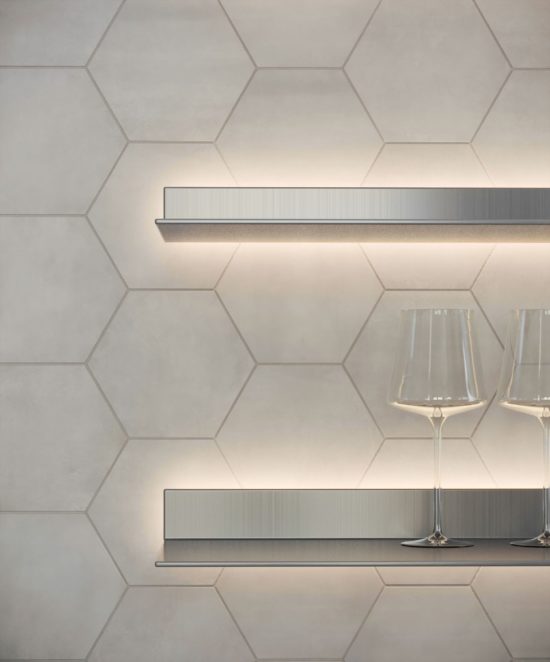 Form 7" Hexagon Ice | Gemini Tile and Marble