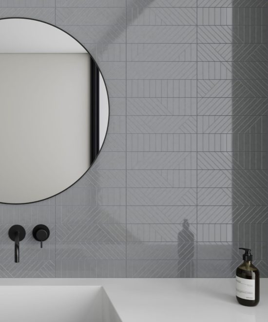 Geometra 3x12 Charcoal Maze | Gemini Tile and Marble