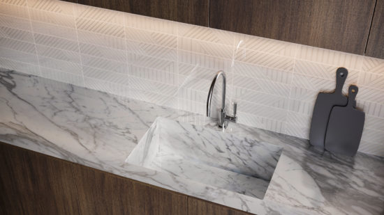 Geometra 3x12 Powder Maze | Gemini Tile and Marble
