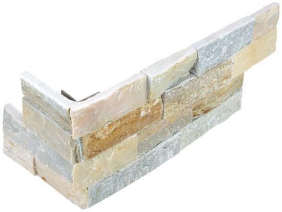 Ledger Stone 6x18 Beach Walk Assembled Corner | Gemini Tile and Marble