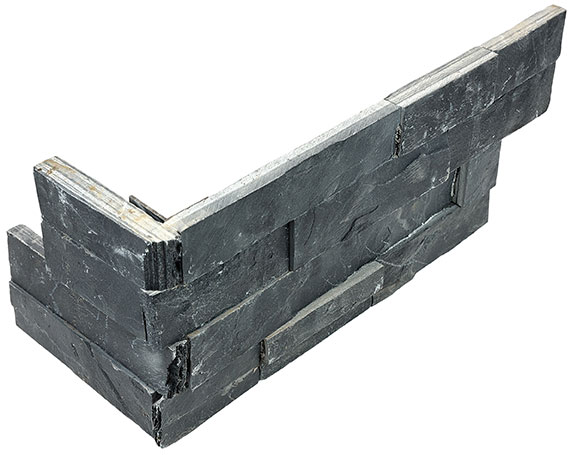 Ledger Stone 6x18 Carbon Assembled Corner | Gemini Tile and Marble