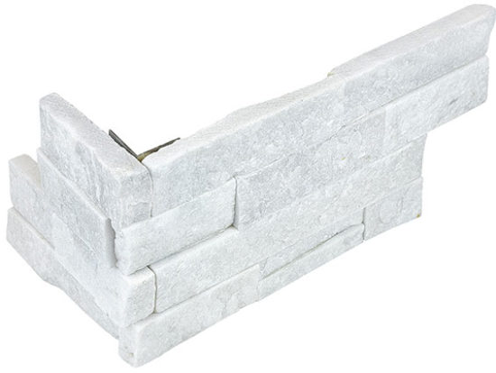 Ledger Stone 6x18 Glacier Assembled Corner | Gemini Tile and Marble