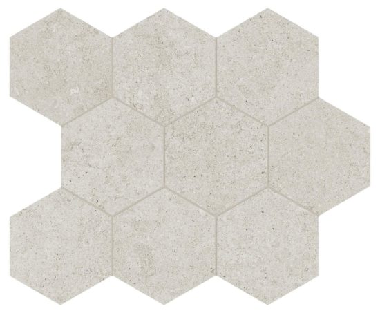 Lithoform 4" Hex Crosscut Dunes | Gemini Tile and Marble