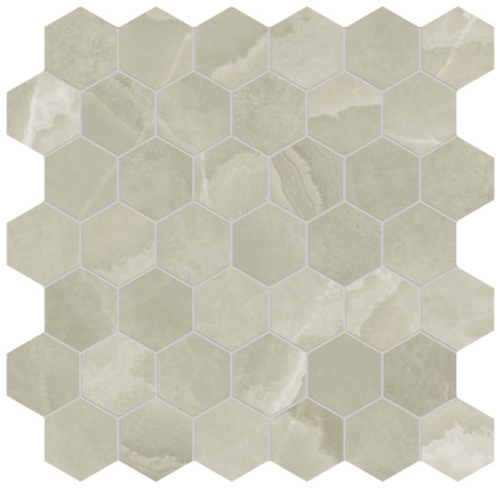 Lustra 2" Hex Onyx Sage Honed | Gemini Tile and Marble