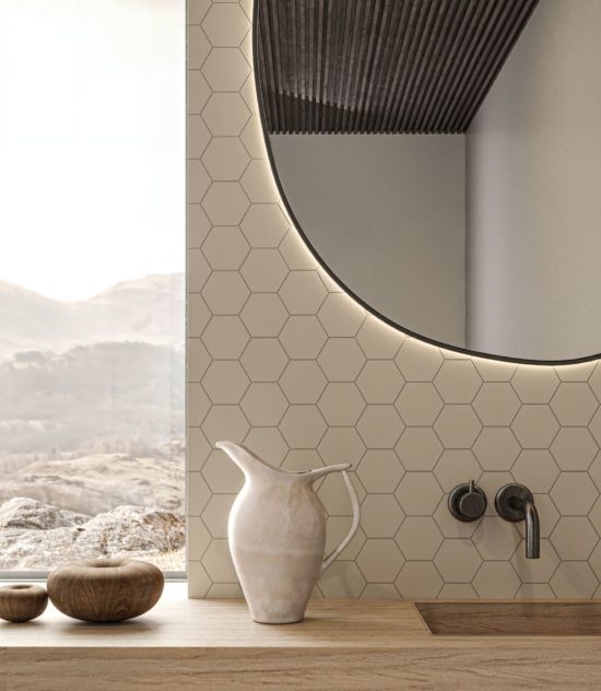 Monoforma 4" Hex Storm Silk | Gemini Tile and Marble