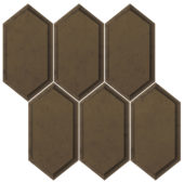 Obsidian Bronze Beveled Hexagon Mosaic | Gemini Tile and Marble