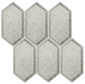 Obsidian Silver Beveled Hexagon Mosaic | Gemini Tile and Marble