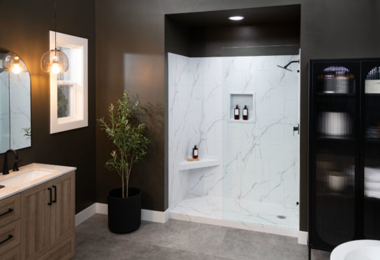 Shower Pan 36x60 Bianco Marble | Gemini Tile and Marble
