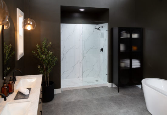 Shower Pan 36x60 Bianco Marble | Gemini Tile and Marble