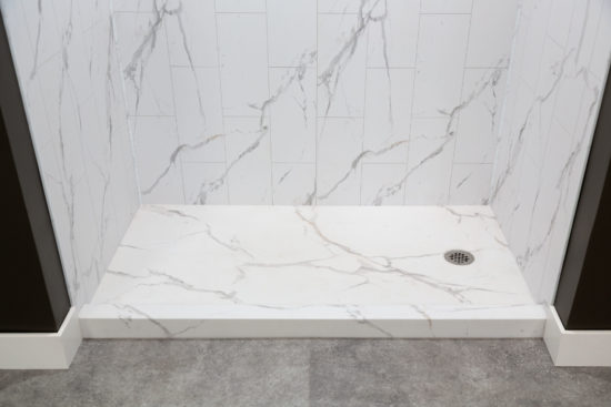 Shower Pan 36x60 Bianco Marble | Gemini Tile and Marble