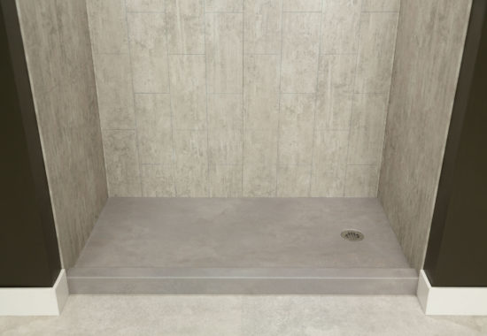 Shower Pan 36x60 Urban Concrete | Gemini Tile and Marble
